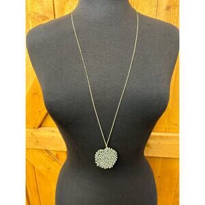 Women's Gold Smokey Gray Beaded Necklace GUC Beautiful